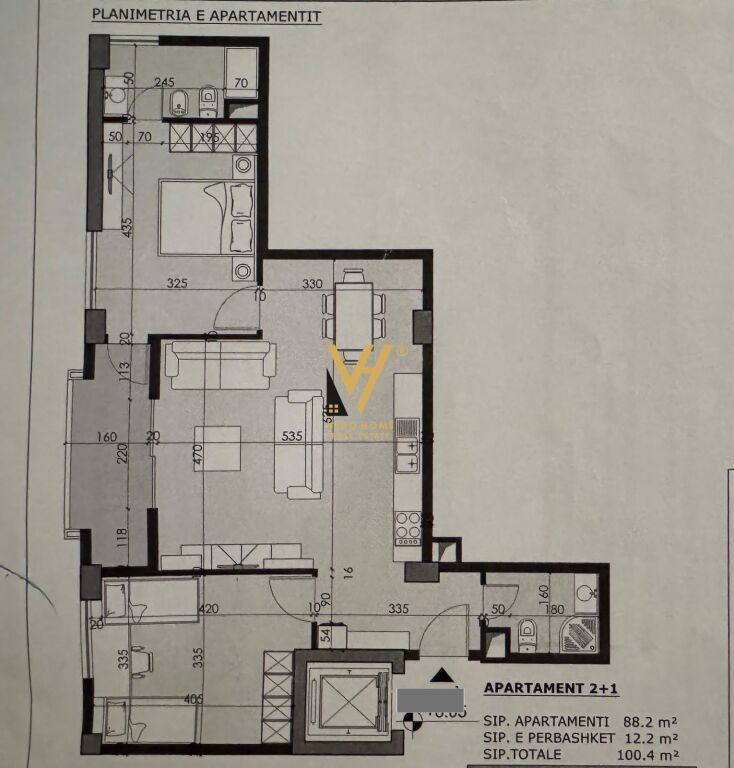 FOR SALE APARTMENT 2+1+2+BLK AT 21 DHJETORI 299,000 EURO