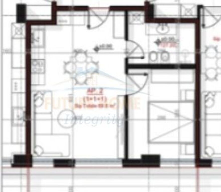 For sale, Apartment 1+1+Veranda, LIS Residence, Paskuqan.  68,860 Euro