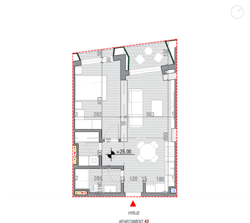 Appartamento 43 – 1+1 | 69.75 m² | Piano +6