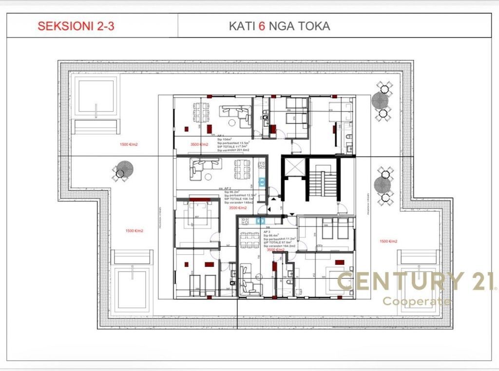 SHESIM PENTHOUSE 2+1+2 KATI I PARË BALLKON ME PAMJE TË PLOTË NGA DETIT