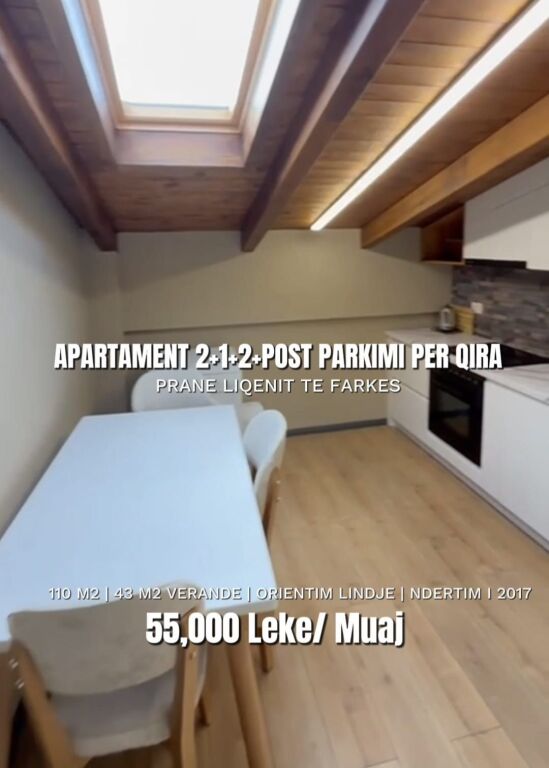 Apartment 2+1+2+Veranda+Parking Space for rent at Farka Lake, Farke! 55,000 Leke!