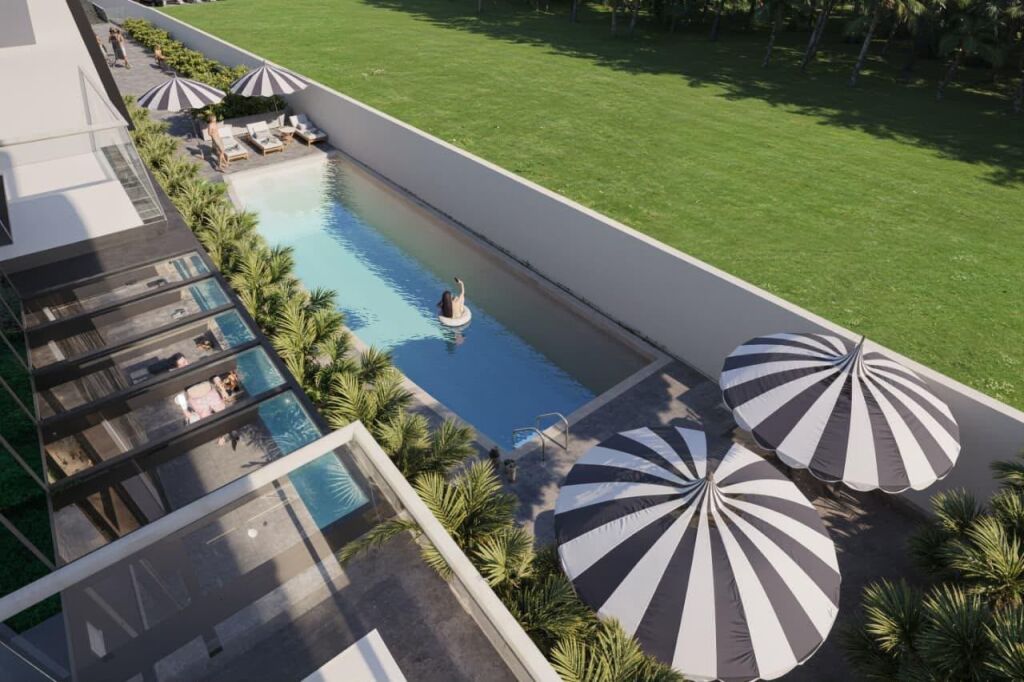 ‼️AUCTION‼️1+1 apartment for sale with pool view in the "Liam" Residence, Golem