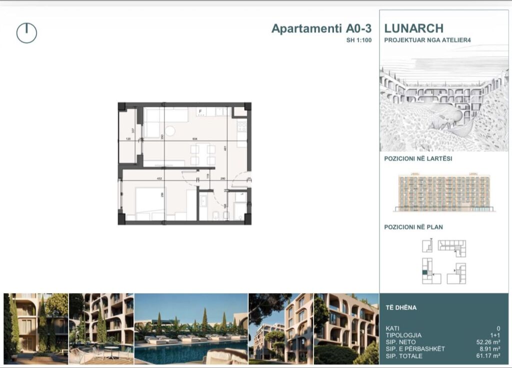 APARTMENT 1+1 AT LUNARCH RESIDENCE MALI I ROBIT, GOLEM