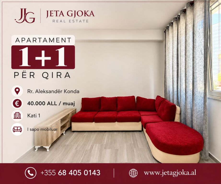 APARTAMENT 1+1 ME QIRA shkoze