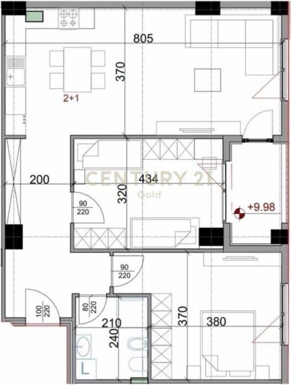 Shitet apartament 2+1 te kompleksi AURA