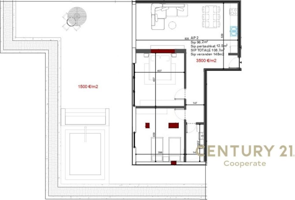 SHESIM PENTHOUSE 2+1+2 KATI I PARË BALLKON ME PAMJE TË PLOTË NGA DETIT