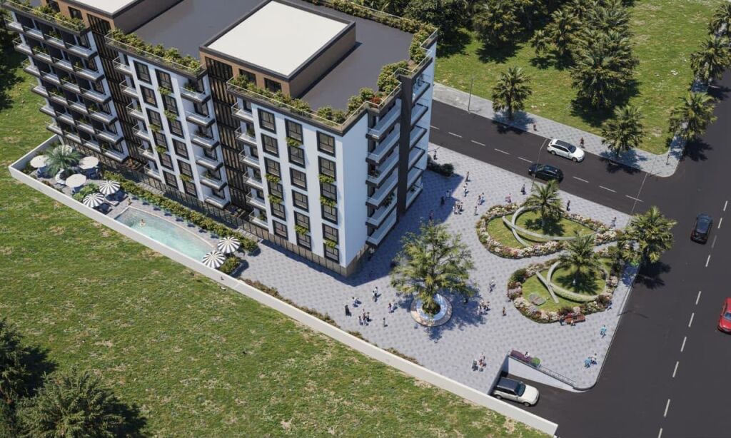 ‼️AUCTION‼️1+1 apartment for sale with pool view in the "Liam" Residence, Golem