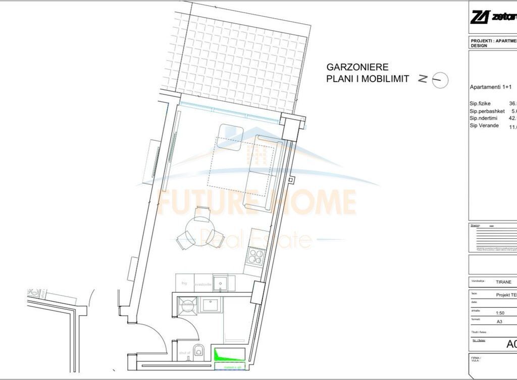 In vendita, Appartamento 1+1, &amp; Monolocale, presso il Complesso Grand, Tirana.