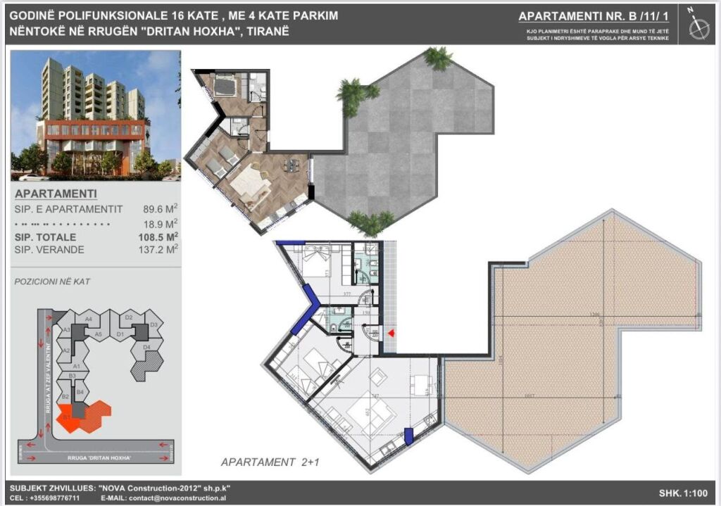APARTMENT 2+1+2+VERANDA FOR SALE