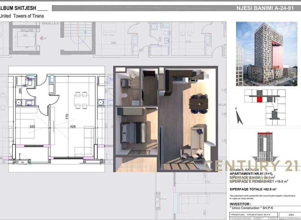 Apartment 1+1 for sale in Ali Demi!