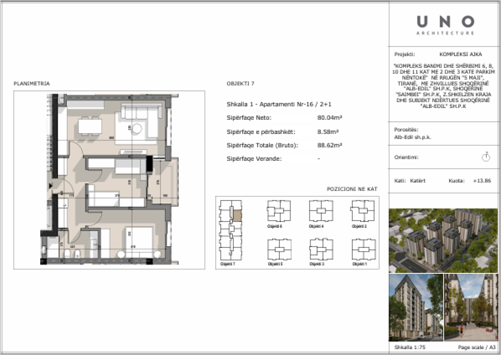 Ajka Residence, 5-Maji Shitet, Apartament 2+1