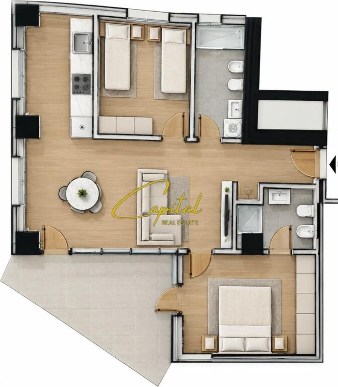 SHITET APARTAMENT 2+1 RIVER PARK RESIDENCE 115.000 EURO