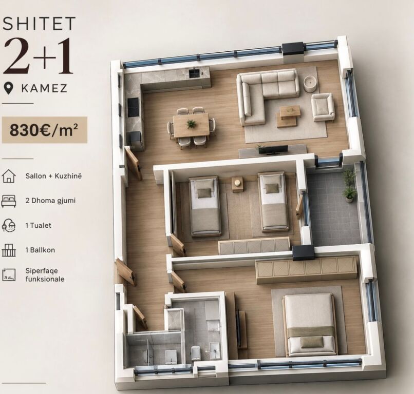 Shitet apartament Kamez