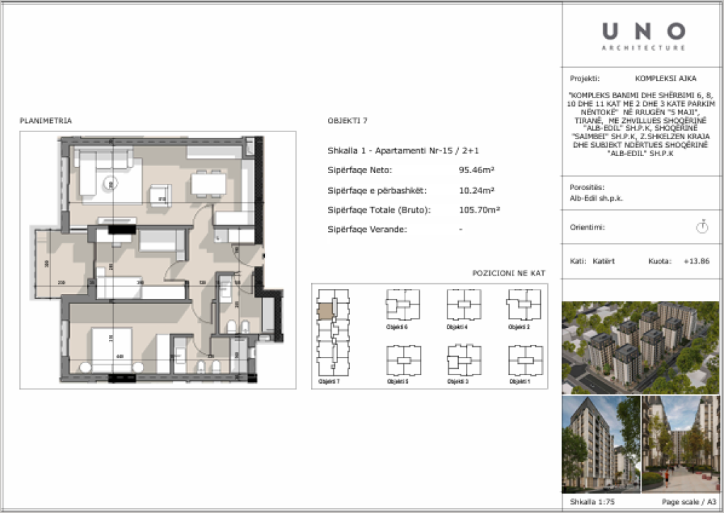 Ajka Residence, 5-Maji Shitet, Apartament 2+1+2 Tualete