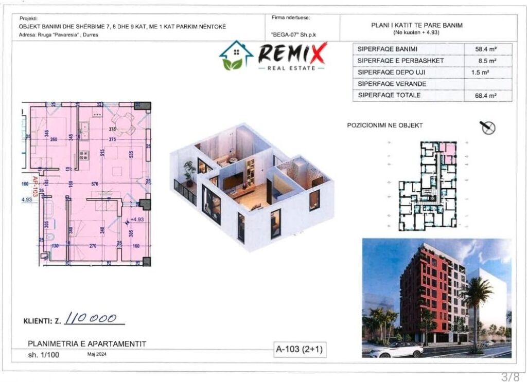 🏡 SHITET APARTAMENT 2+1 – PLAZH, DURRËS 🌊