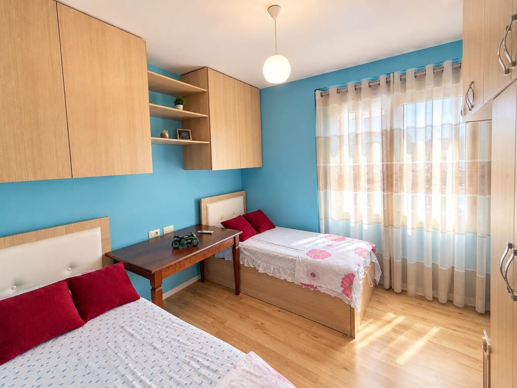 # FOR RENT: 2+1+2 Balconies 📍 Golden Park Residence (Opposite American Hospital 3) - 65,000 ALL/Month - AREA 100m² - 5th Floor - Orientation: SOUTH 🌞 - New Building
