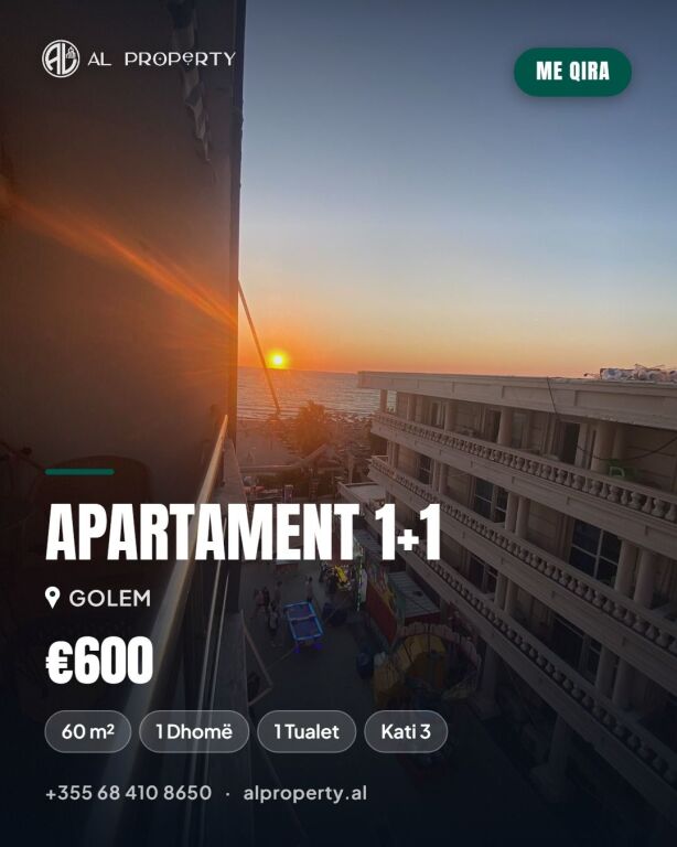 For rent 1+1 - Golem First line sea view