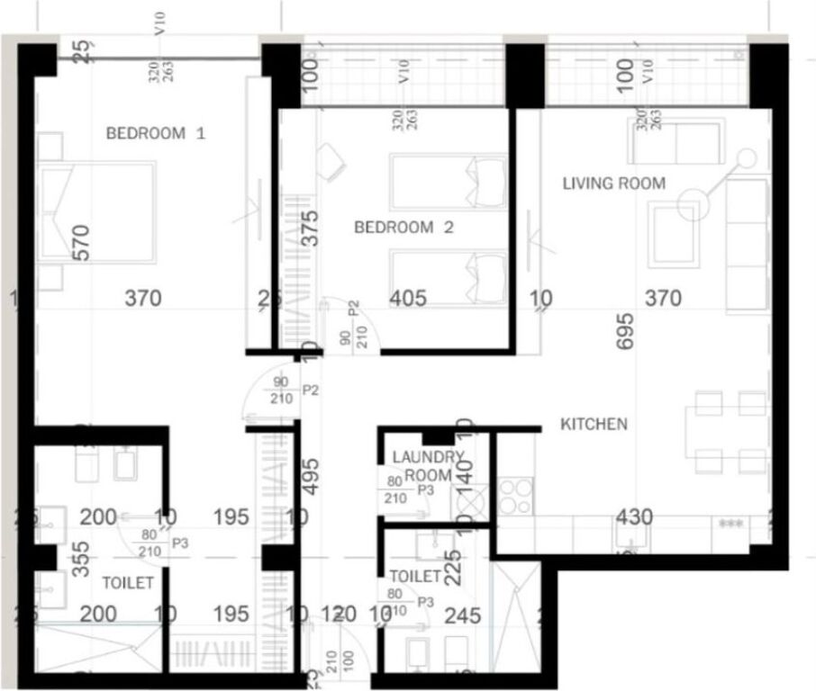 Apartament 2+1 per shitje tek Grow Green Residence ne Sauk.