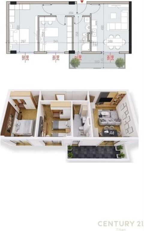 Shitet apartament 2+1 ne Cielo Residence