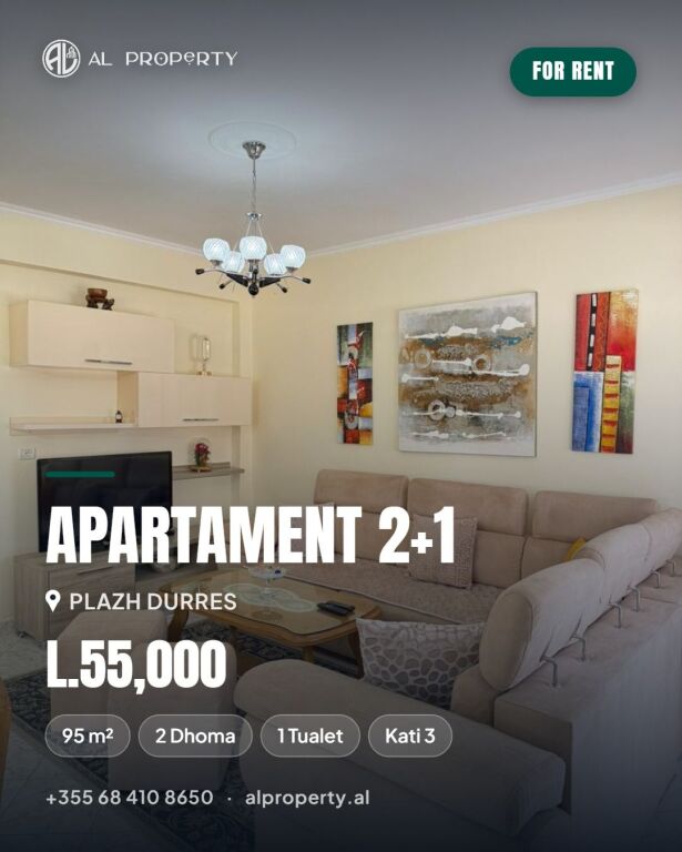 🏠 Apartment 2+1 for rent Sea View Beach Durres