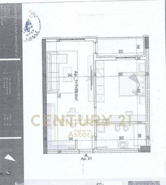 Apartment 1+1 for sale at Residenca Apollo, Paskuqan