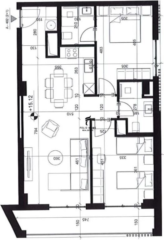SHITET APARTAMENT 2+1+2 XHAMLLIKU 174.700 EURO FH-94935