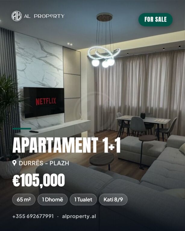 🏠 Apartament 1+1 për shitje – Plazh, Durrës
