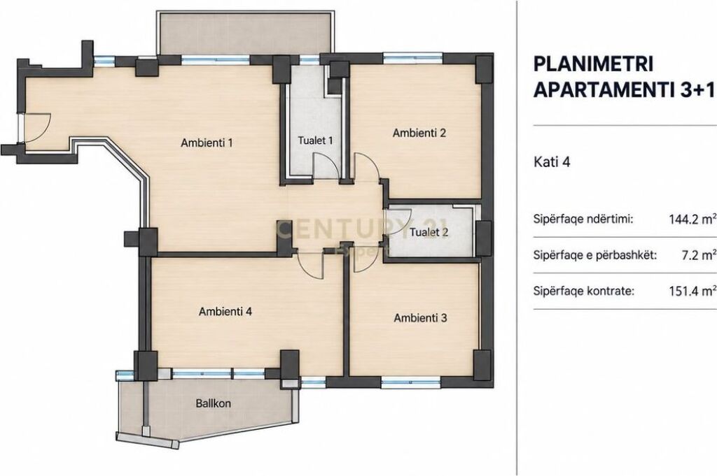 APARTAMENT PER ZYRA 3+1+2 ME QIRA – PRANË LIBRIT UNIVERSITAR, TIRANË