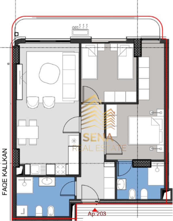 In vendita, Appartamento 2+1+2+blk, Via Dibres – Dietro Americano II, 1800 Euro/ m²