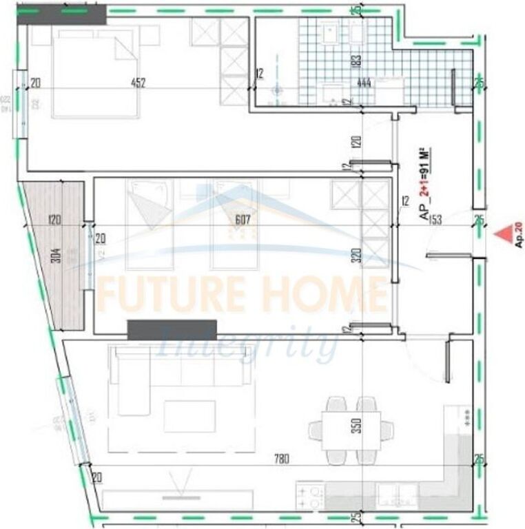 In vendita, Appartamento 2+1+Posto Auto, Bridge Side Residence, Tirana.