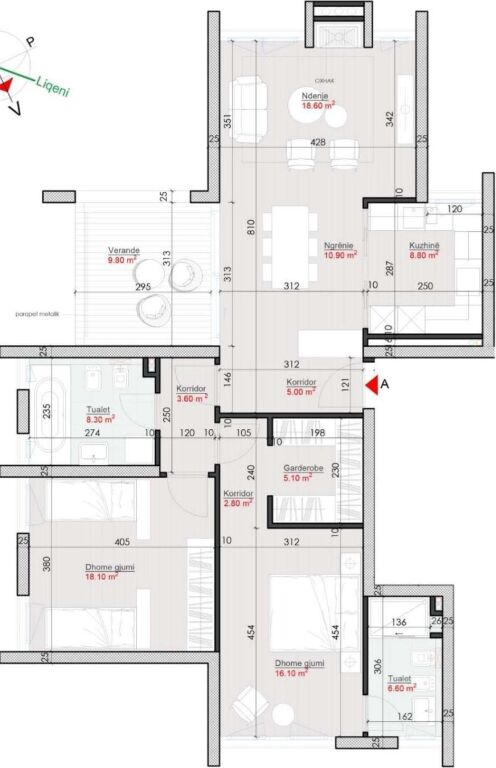 Apartament 2+1+2 për Shitje – Green Valley Residence