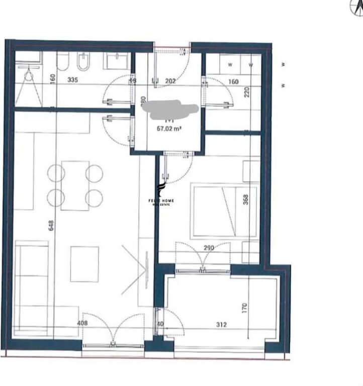 SHITET APARTAMENT 1+1 PALASE 22.900.000 LEKE  FH-95192