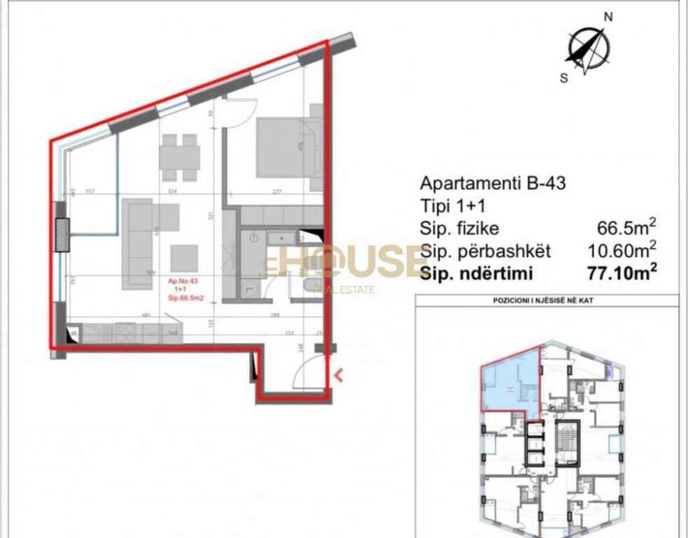 APARTAMENT 1+1 NE SHITJE TE FARMACIA 10 [KONVERTOHET 2+1]