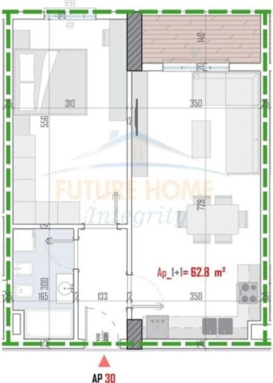 Shitet, Apartament 1+1, ALB AS Residence, Tiranë.