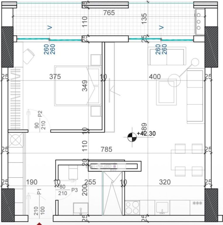 Apartament 1+1 per shitje tek Rezidenca Shqiponja Square Building.