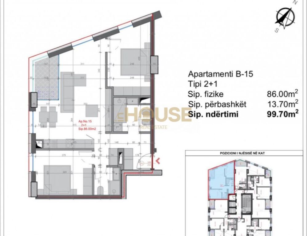 APARTAMENT 2+1 +2 NE SHITJE TE FARMACIA 10