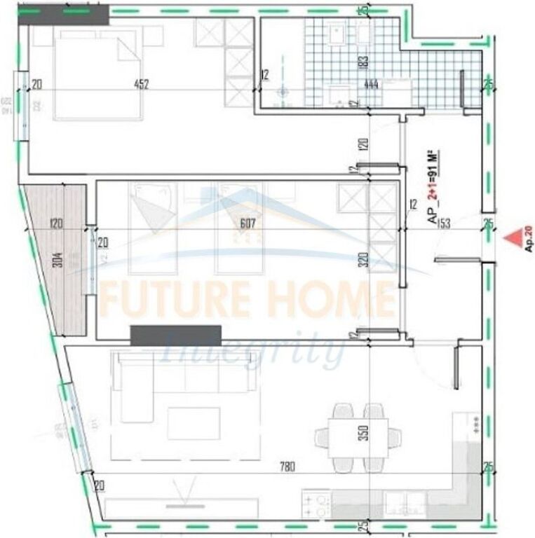 In vendita, Appartamento 2+1+Posto Auto, Bridge Side Residence, Tirana.