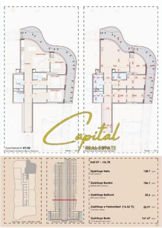 SHITET APARTAMENT 2+1 RRUGA DRITAN HOXHA 232.470 EURO