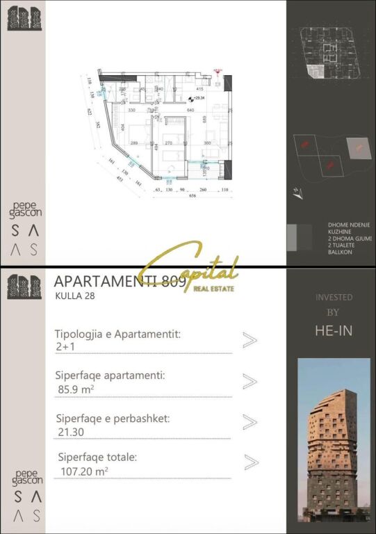SHITET APARTAMENT 2+1 ISH SHESHI SHQIPONJA 144.720 EURO