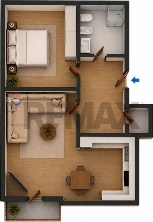Shitet - Apartament 1+1 tek Shkolla Bashkuar  ID: 530201003-727