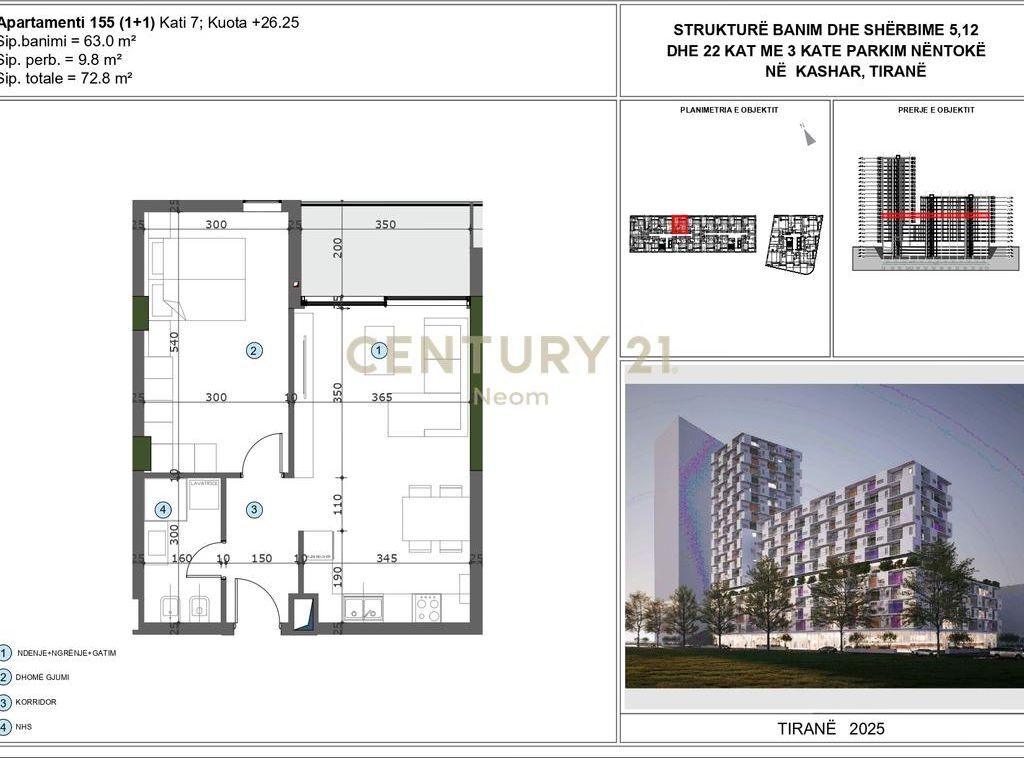 Apartment 1+1 for sale, MOA residence, behind Casa Italia.