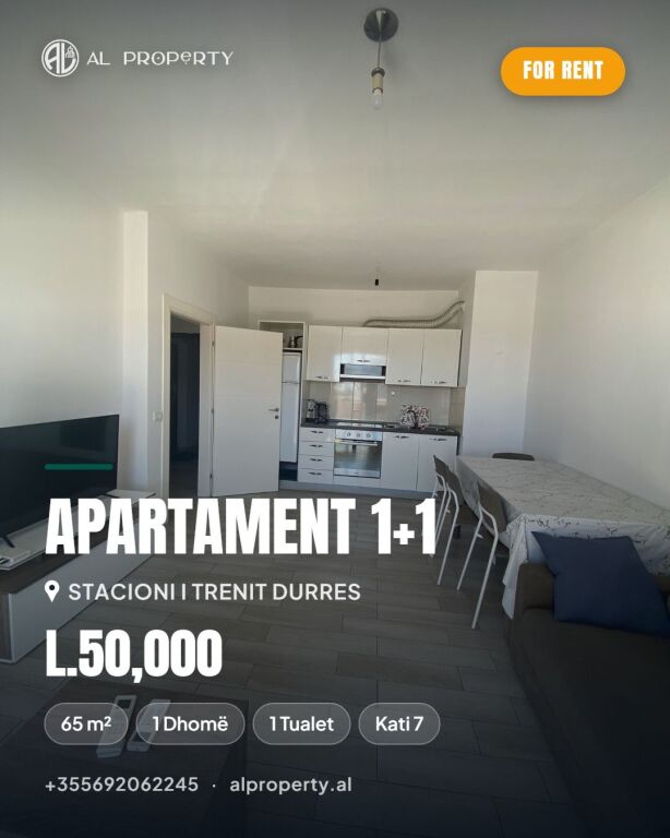 🏠 Jepet me qira 1+1 ne Durres prane stazionit te trenit   