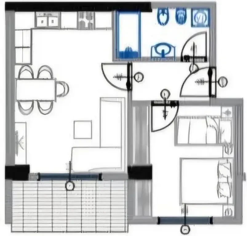 Shitet apartament 1+1 tek Rezidenca Blue Horizon , Qerret , Shkembi i Kavajes , Mali i Robit , Golem , Durres .