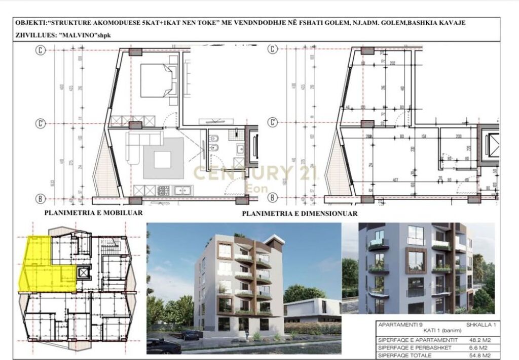 SHITET APARTAMENT 1+1, I MOBILUAR , MALI ROBIT !
