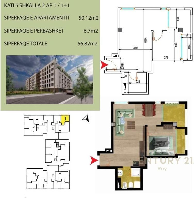 APARTAMENT 1+1 PËR SHITJE, NDËRTIM I RI I VITIT 2026 !!!