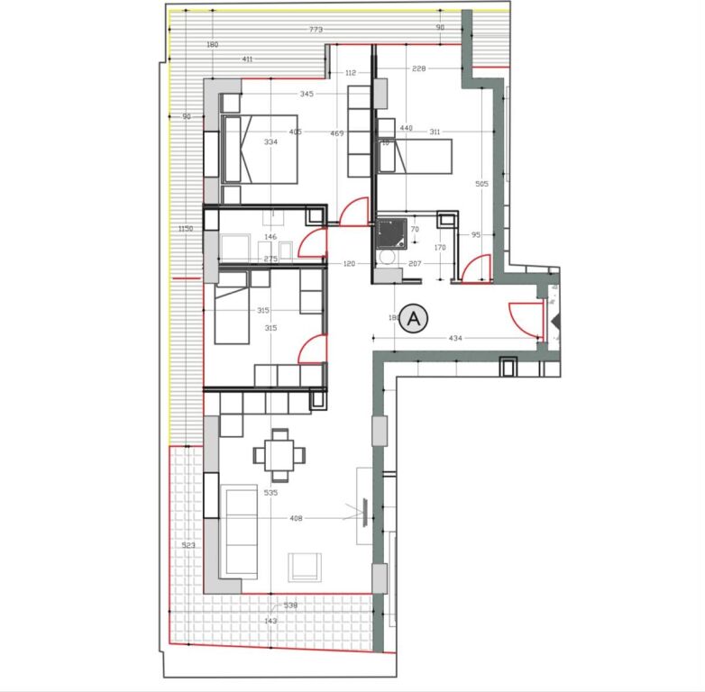 Apartment 3+1+2 for sale at Kika Complex 2, Paris Commune.