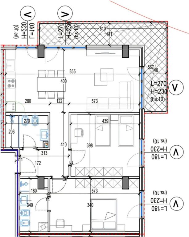 Appartamento 2+1+2 in vendita a Kodra e Diellit 2, Estensione .
