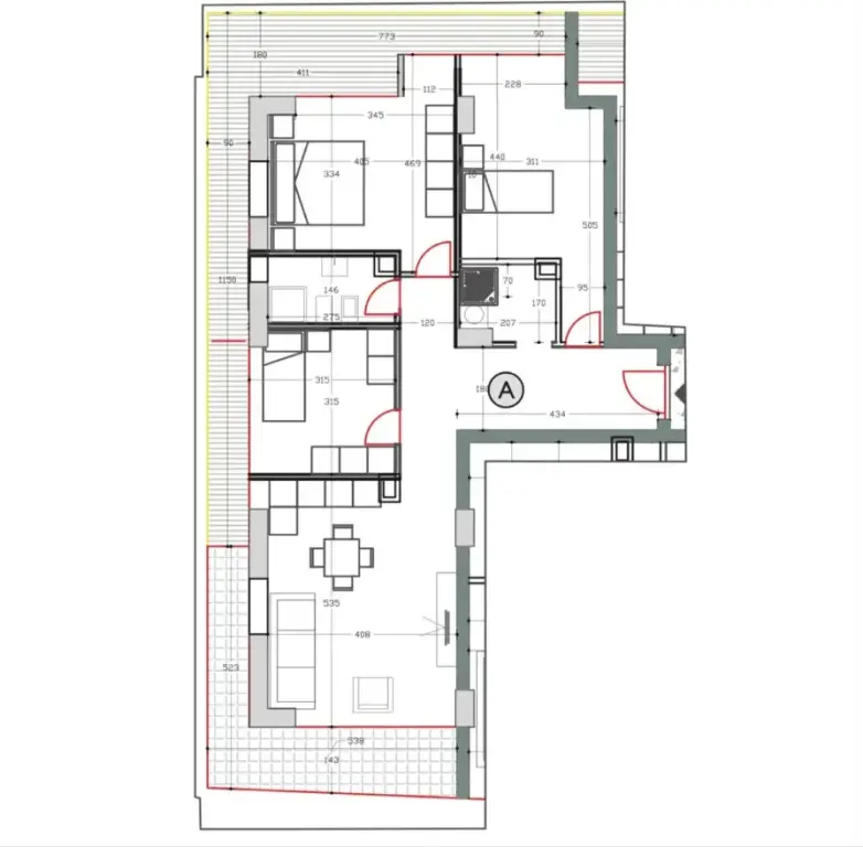 Apartment 3+1+2 for sale at Kika Complex 2, Paris Commune.