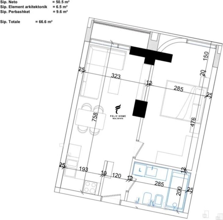 SHITET APARTAMENT 1+1 ISH PARKU I AUTOBUZEVE 119.880 EURO FH-96070