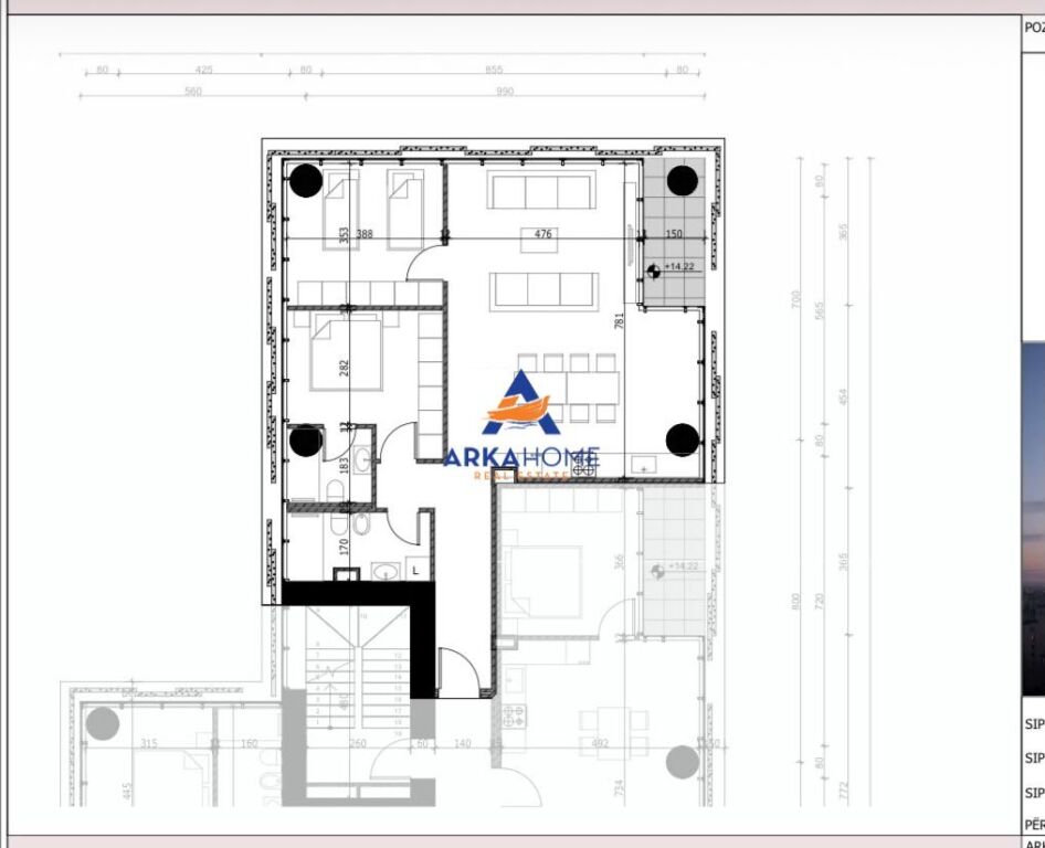 SHITET APARTAMENT 2+1 "REZIDENCA SPLIT, MYSLYM SHYRI" 499554 EURO